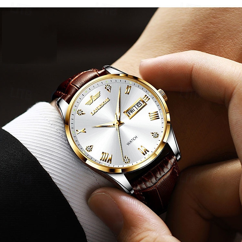 Ceas de mână pentru bărbați Brand Trend Fashion Sports cu calendar dublu nocturn luminos automat complet ceas din oțel 2025 - $23.99 –P1
