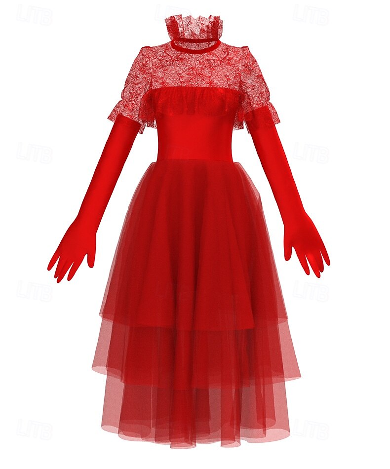 Beetlejuice Lydia Deetz Halloween grupp par kostymer Brudgums kostym Vuxna Par Herr Dam Fest Bröllopsfest Karnival Lätt karnevalsdräkt 2025 - $48.99 –P7