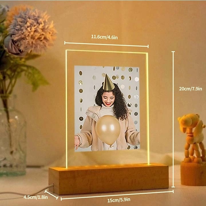 lampada fotografica personalizzata foto personalizzata luce notturna acrilica alimentata tramite USB bianco caldo aggiungi la tua immagine il regalo di compleanno perfetto per compleanno famiglia del 2025 a $16.49 –P2