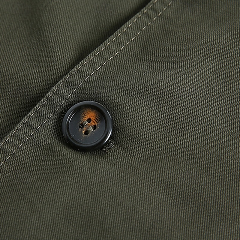 Herre Blazer Virksomhet Cocktailfest Bryllupsfest Mote Fritid Vår & Vinter 100 % bomull Helfarge Knapp Lomme Bekvem Enkeltkneppet Blazer Svart Grønn Kakifarget 2025 - $54.99 –P4