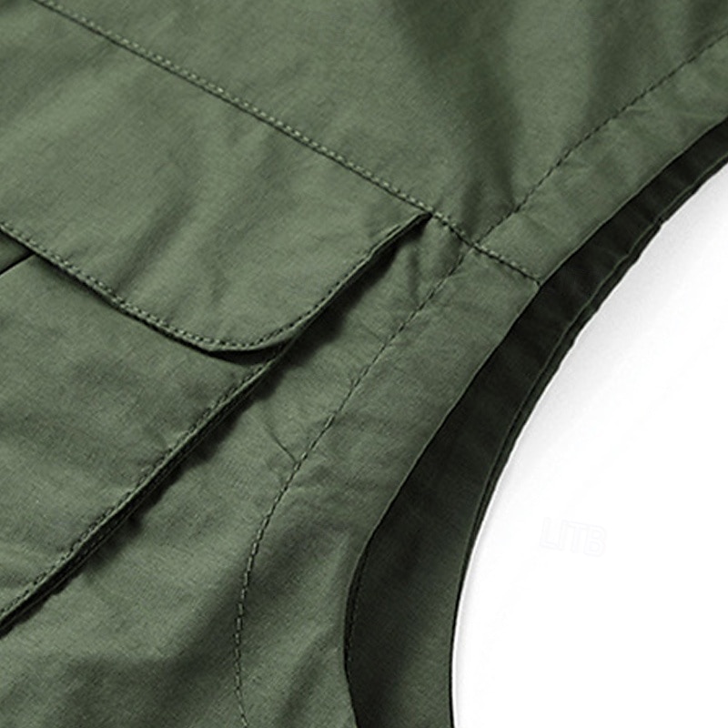 Herren Weste Angelweste Weste für Wanderer Täglich Verabredung Urlaub Modisch Brautkleider schlicht Frühling Sommer Gitter Tasche Polyester Atmungsaktiv Komfortabel Glatt Reisverschluss Ständer 2025 - $38.99 –P7