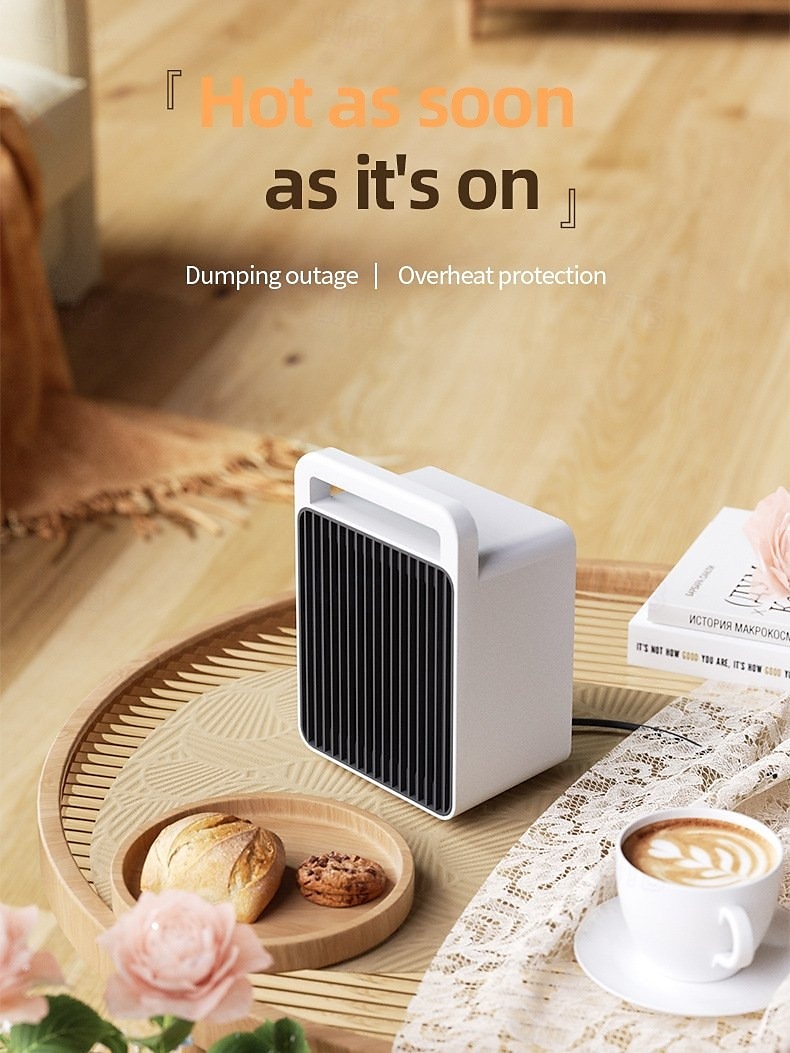 radiateur d'appoint 900w radiateur d'appoint électrique portable mini radiateur silencieux de sécurité multiple 2 modes chauffage de sécurité rapide en céramique ptc radiateur pour bureau chambre de 2025 ? $35.99 –P1