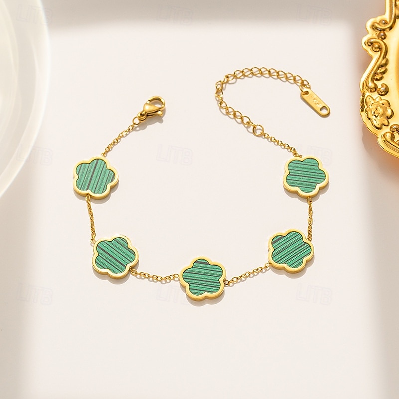 parure de bijoux en plaqué or avec fleur et nacre pour femme – collier, bracelet et boucles d'oreilles élégants pour femme de 2025 ? $24.99 –P8