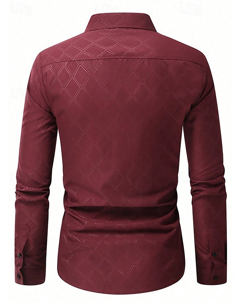 Per uomo Camicia Camicia elegante Camicia con Bottoni Plaid Matrimonio Feste Rosso Verde Grigio Manica Lunga Bavero Primavera & Autunno Abbigliamento del 2026 a $30.99 –P12