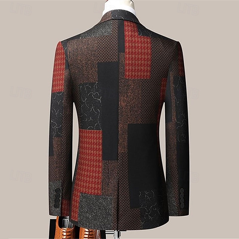 Herren Blumen Farbblock Langarm Umlegekragen Mode Streetwear Geschäftlich Arbeit Büro-Outfit Ausgehen Knöpfe Druck 2025 - $73.99 –P5