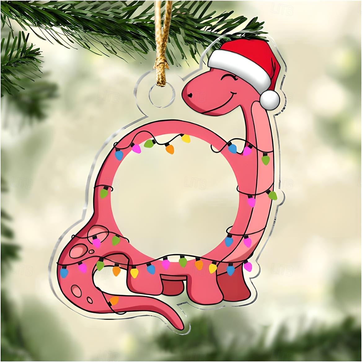 Personalized Photo Christmas Ornaments Acrylic 2D Custom Baby Face Christmas Tree Ornaments Xmas Decoration Hanging Pendant Gifts Cute Dinosaur 2025 - $11.49 –P4