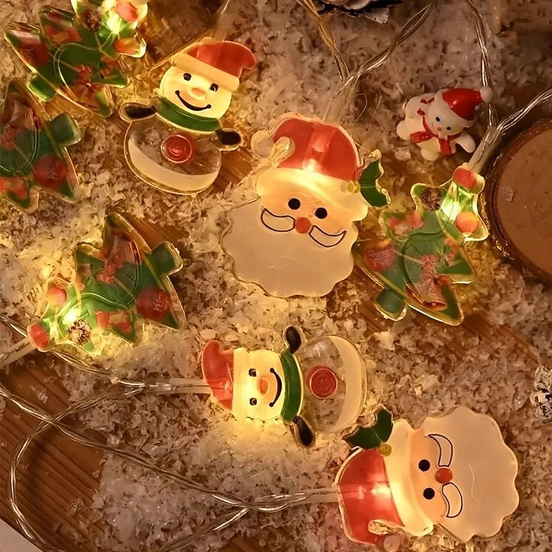Vánoční LED řetězová světla 10/20 LED Vánoční sněhulák dekorace stromečku voděodolná girlanda světla USB/bateriově napájená sváteční nový rok vánoční výzdoba pro domácnost ložnice na párty svatební 2025 - $6.99 –P14