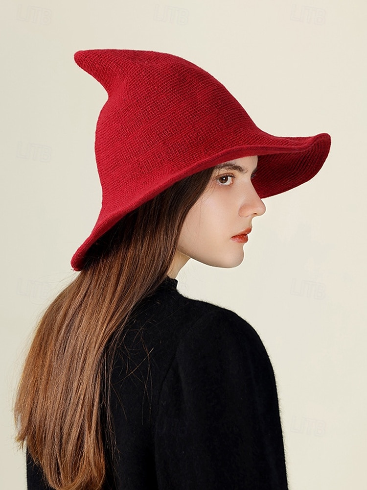 Women's Witch Hat – Knitted Pointed Halloween Costume Hat for Cosplay and Party Wear 2025 - $14.99 –P1