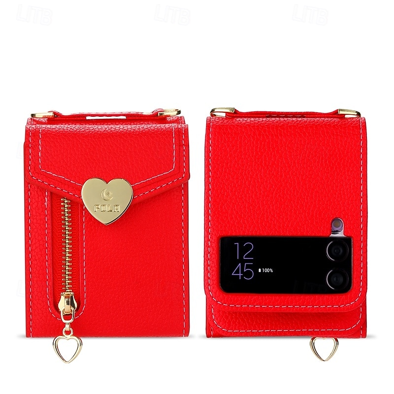 teléfono Funda Para Z Flip 6 Z Flip 5 Z Flip 4 Z Flip 3 Funda Trasera con Soporte Cremallera con cordón Retro TPU Cuero de PU 2025 - $23.99 –P5