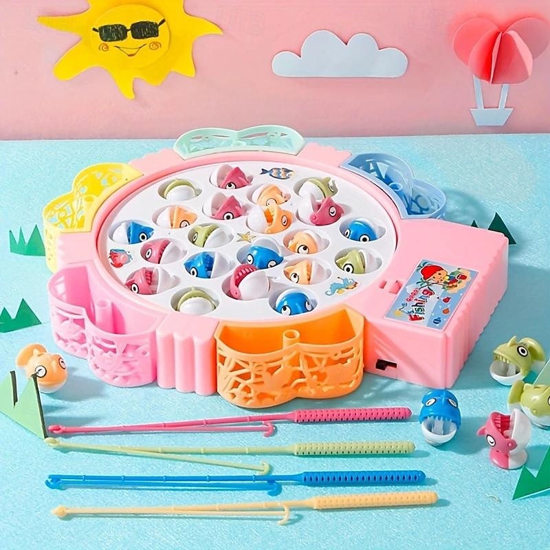 jucării de pescuit, cârlig spin electric cu muzică, modele de mărime opționale, albastru și roz, jucării și cadouri pentru copii, autocolante drăguțe, cadouri practice pentru ziua de naștere și de 2025 - $25.99 –P8
