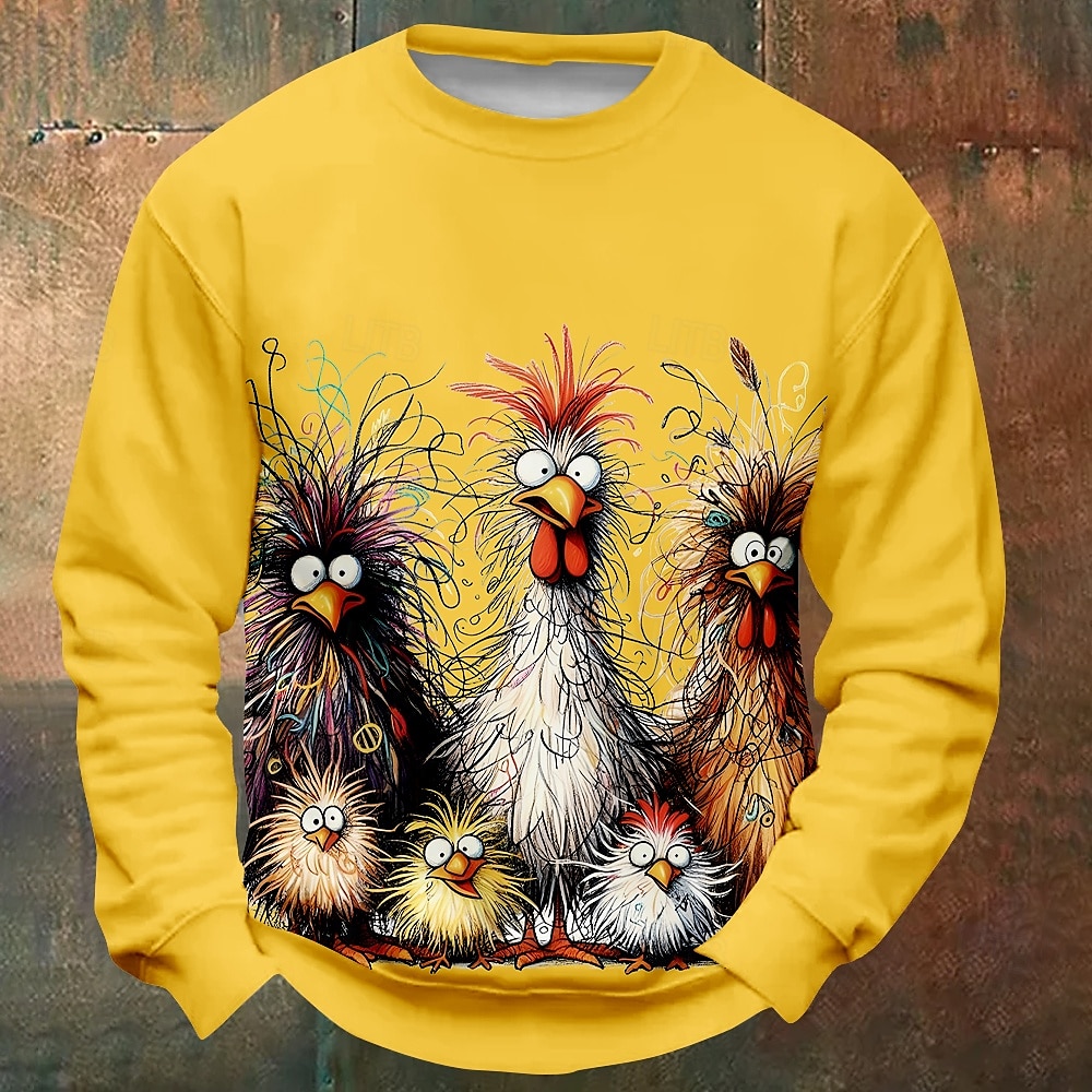 Halloween Homens Galinha camisolas Moletom Manga Longa Moletom Gola Redonda Engraçado impressao 3D Festa dia das Bruxas Feriado Crewneck Inverno Primavera & Outono de 2025 por $29.99 –P5