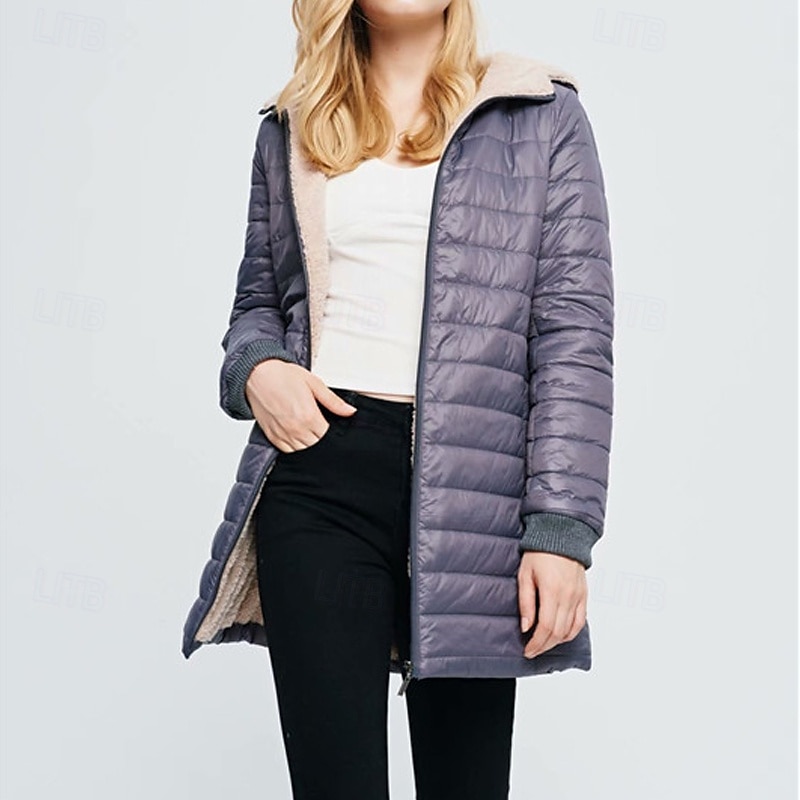 Dame Fleecejakke Fleece Vinter utendørs Varm Myk Bekvem Fleecejakker Hellengdes glidelås Camping / fotturer / grotting Reise Vintersport Svart Rød Navyblå Grønn Kakifarget 2025 - $35.99 –P3