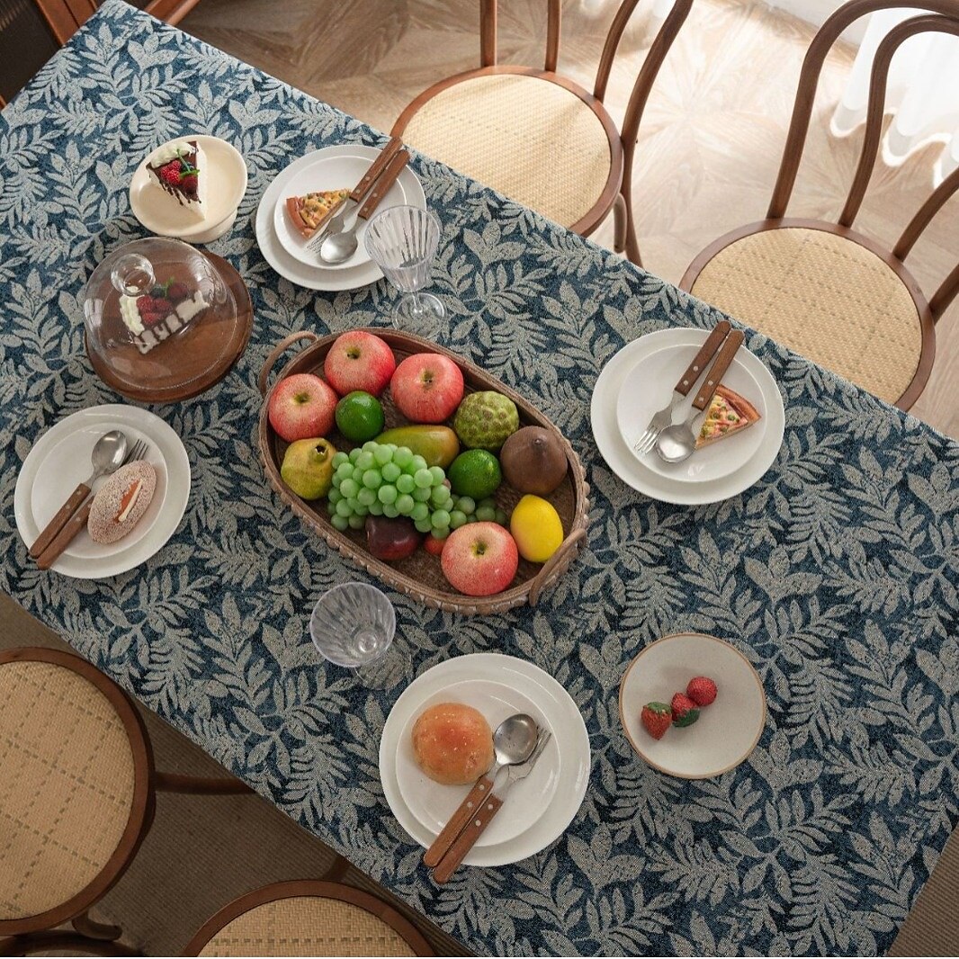 Jungle Pattern Table Cloth Retro Floral Table Cover Jacquard Tablecloth Red Elegant Style Custom Living Room Spring Home Decor Custom Size 2025 - $15.49 –P5