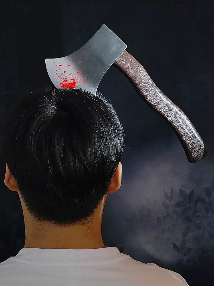 halloweenská čelenka s krvavým sekáčkem – děsivý doplněk hlavy nože pro halloweenské kostýmní party, cosplay a žerty 2025 - $8.06 –P5