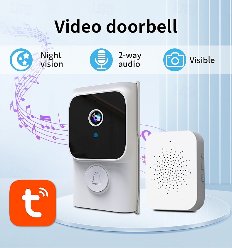Wireless Video Doorbell Camera Visual Smart IP Doorbell Night Vision Real-Time Monitoring Remote Intercom Security Door Bell 2025 - $31.99 –P1