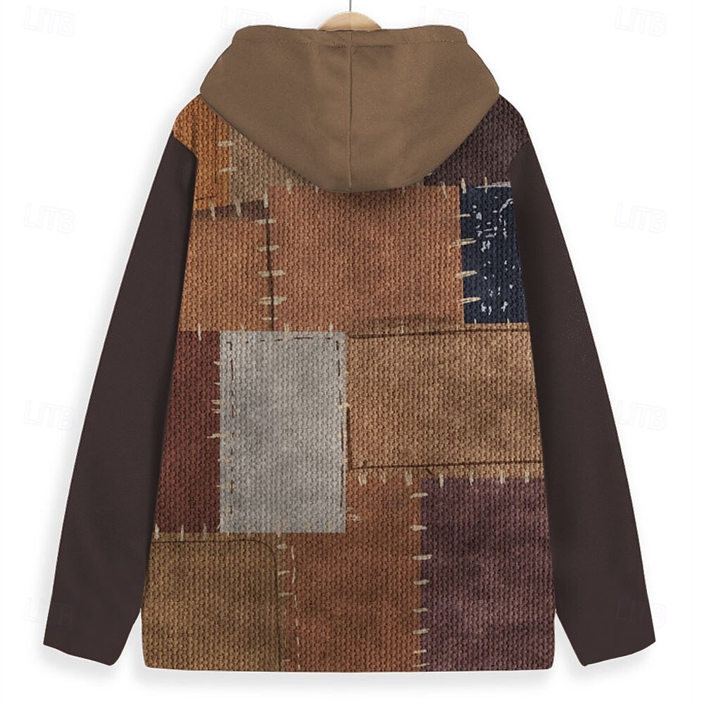 Homme Plaid Sweat à capuche Sweats à capuche Sweatshirt Mode Frais Quotidien manche longue À capuche Marron Cordon de serrage Automne Hiver Designer S M L XL XXL XXXL de 2025 ? $30.99 –P2