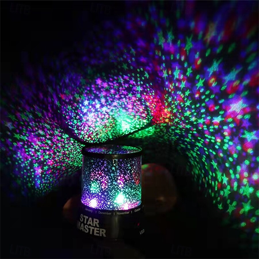 stjernehimmel projeksjonslampe led fargerik nattlys atmosfære romantisk kreativ gave knapp type tørr batteri type batteri levering inkluderer ikke 2025 - $16.99 –P16