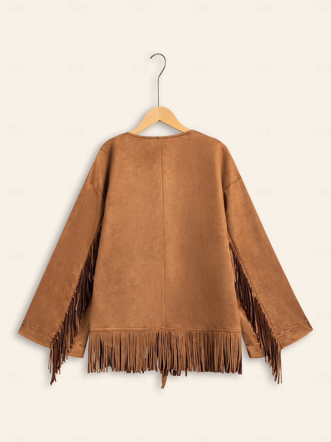 Suede Fringed Flare Cuff Sleeve Jacket 2025 - $47.99 –P8