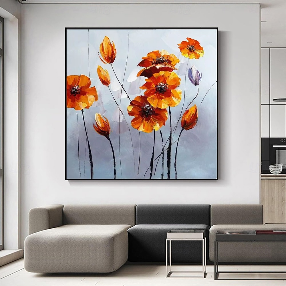 handgefertigtes Ölgemälde auf Leinwand, Wandkunst, Dekoration, modern, kleine frische Blumen, Pflanzen, Gänseblümchen für Zuhause, Tanzstudio, Dekor, gerolltes, rahmenloses, ungedehntes Gemälde 2025 - $54.99 –P4