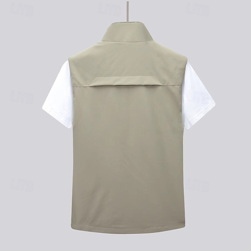 Pánské Kamizelka Vesta Rybářská vesta Dağcı Yeleği Denní Rande Dovolená Módní Na běžné nošení Jaro léto Kapsy Polyester Pohodlné Bez vzoru Zip Stojáček Běžný Černá Khaki Armádní zelená Tmavomodrá 2025 - $31.99 –P6