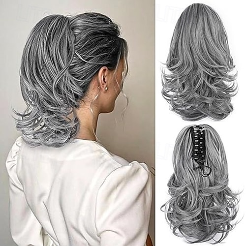 2025年 ドローストリング ポニーテール ソフト / ナチュラル / 簡単なドレッシング 合成 ヘアピース ヘアエクステンション カール 12 インチ パーティー / パーティー/フォーマル / 日常 コレクション – $14.49 –P2
