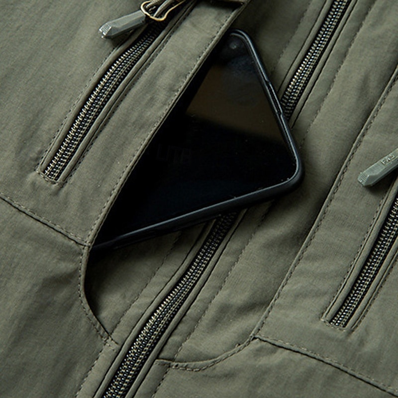 Herren Weste für Wanderer Wander-Fleeceweste Ärmellos Weste Außen Atmungsaktiv Komfortabel Tasche Polyester Schwarz Armeegrün Khaki Jagd Angeln Klettern 2025 - $34.99 –P4