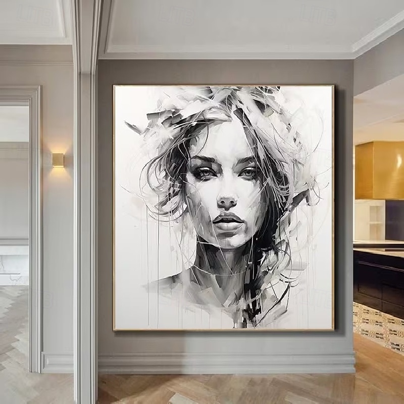 handgemachte abstrakte Spachtel Gesichtsmalerei Wandkunst handgemachte strukturierte Gesicht von Mädchen Malerei handgemalte figurative Ölgemälde Wandkunst Gesicht Ölgemälde Wand dekorative Malerei 2025 - $125.99 –P6