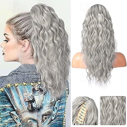 Cordon Queue-de-cheval Doux / Naturel / Faciliter l'habillage Cheveux Synthétiques Pièce de cheveux Extension des cheveux Bouclé 18 pouces Soirée / Fête / Soirée / du quotidien de 2025 ? $9.99 –P4