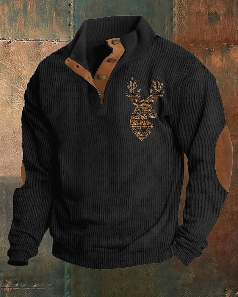 Męskie Bluza dresowa Czarny Zieleń wojskowa Khaki Szary Stójka Kolorowy blok Renifer Niejednolita całość Sport i turystyka Codzienny Święto Poliester Sztruks Moda miejska Podstawowy Codzienny Wiosna 2026 - $30.99 –P2