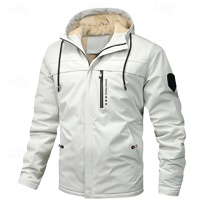 Per uomo Giacca in pile da escursione Inverno All'aperto Tenere al caldo Fodera di vello Giacche in pile Cerniera intera Scalate Campeggio / Escursionismo / Speleologia Viaggi Nero Bianco Verde del 2025 a $39.99 –P5