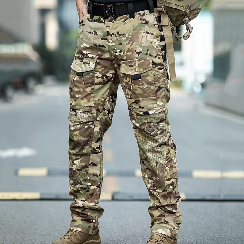 Voor heren Combatbroek Cargohosen Wandelbroek Militair Buiten Normale pasvorm Winddicht Ademend Sneldrogend Broeken / Regenbroek / Overbroek Zwart Camouflage Jagen Klimmen Kamperen / wandelen 2025 - $72.99 –P4