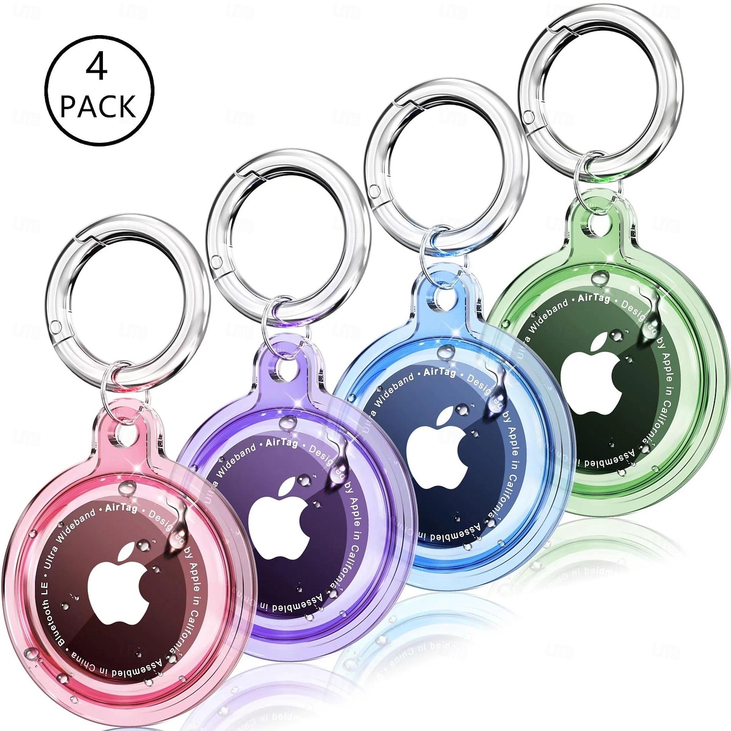 Custodia impermeabile IPX8 per AirTag, confezione da 4 – portachiavi con protezione integrale e anello per Apple AirTag, cover in TPU per animali domestici, portafoglio, bagaglio, chiavi. del 2025 a $10.99 –P1