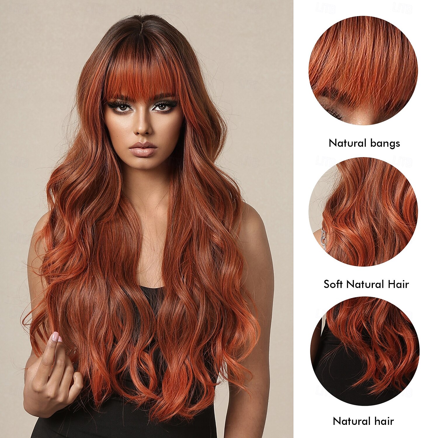 Synthetische pruiken Uniformen carrière Kostuums Prinses Gekruld Golvend Middelste stuk Gelaagd kapsel Met pony Machinegemaakt Pruik 66.0 cm Bruin / Bourgondië Synthetisch haar Dames Cosplay Feest 2025 - $27.99 –P3