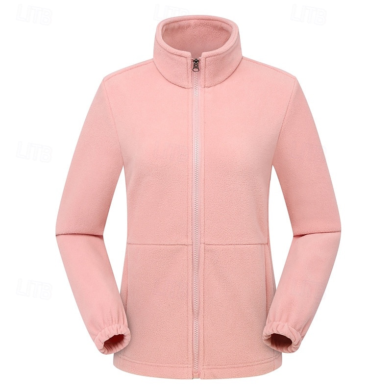 Women's Hiking Fleece Jacket Winter Outdoor Thermal Warm Fleece Lining Fleece Jackets Full Zip Climbing Camping / Hiking / Caving Traveling Light Khaki Black Yellow Pink Red 2025 - $34.99 –P16