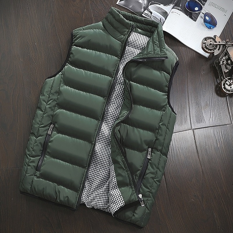 Herren Puffer Weste Weste Täglich Verabredung Urlaub Modisch Brautkleider schlicht Herbst Winter Tasche Polyester warm halten Komfortabel Glatt Gesteppt Reisverschluss Ständer Regular Fit Schwarz 2025 - $32.99 –P15