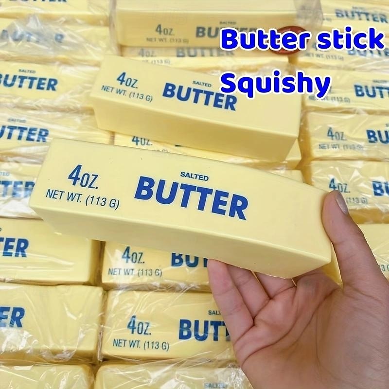 Confezione da 2 giocattoli squishy a forma di bastoncino di burro, morbidi e lenti, da leccarsi le dita, giocattolo divertente per adulti del 2025 a GBP £12 –P1