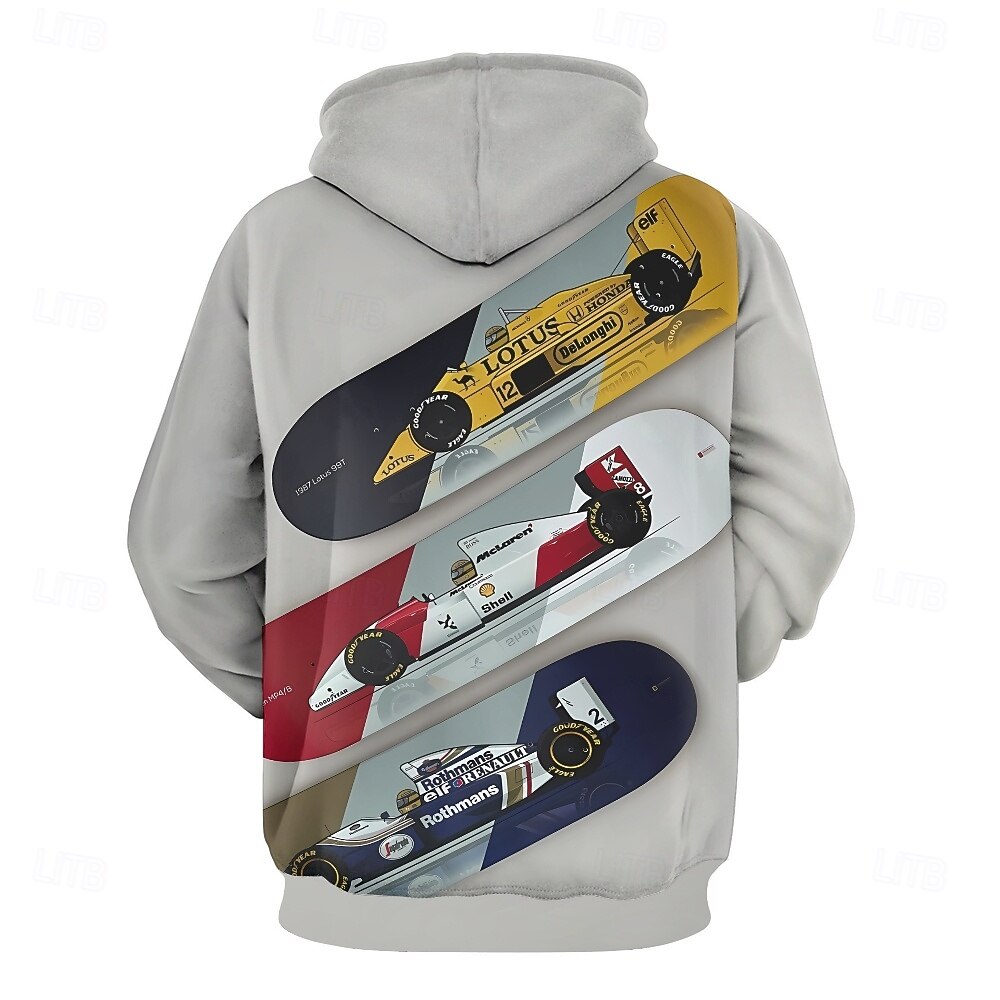 Homens Gráfico Carro Moletom Moletons Férias Diário Manga Longa Com Capuz Férias Esportes Para Noite Cinzento Estampado Inverno Primavera & Outono Designer de 2025 por $28.99 –P6