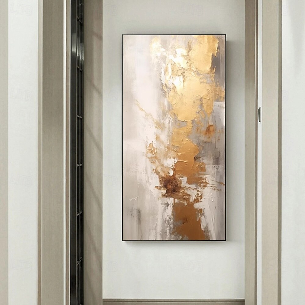 handgemachtes Ölgemälde auf Leinwand, Wandkunst, Dekoration, moderne abstrakte goldene Textur für die Inneneinrichtung, gerolltes, rahmenloses, ungedehntes Gemälde 2025 - $58.99 –P5