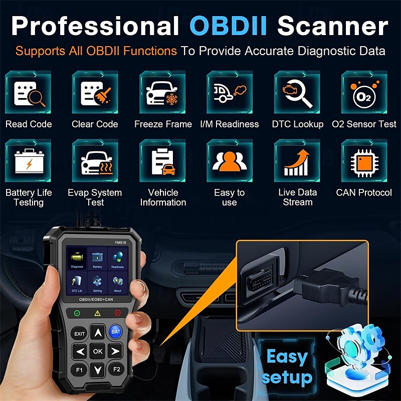 2025年 車用 OBD2 スキャナー バッテリー テスター カラー スクリーン コード リーダー 簡単セットアップ エンジン障害ライトをクリア 診断スキャン ツール 電圧読み取り  コレクション – $77.99 –P8