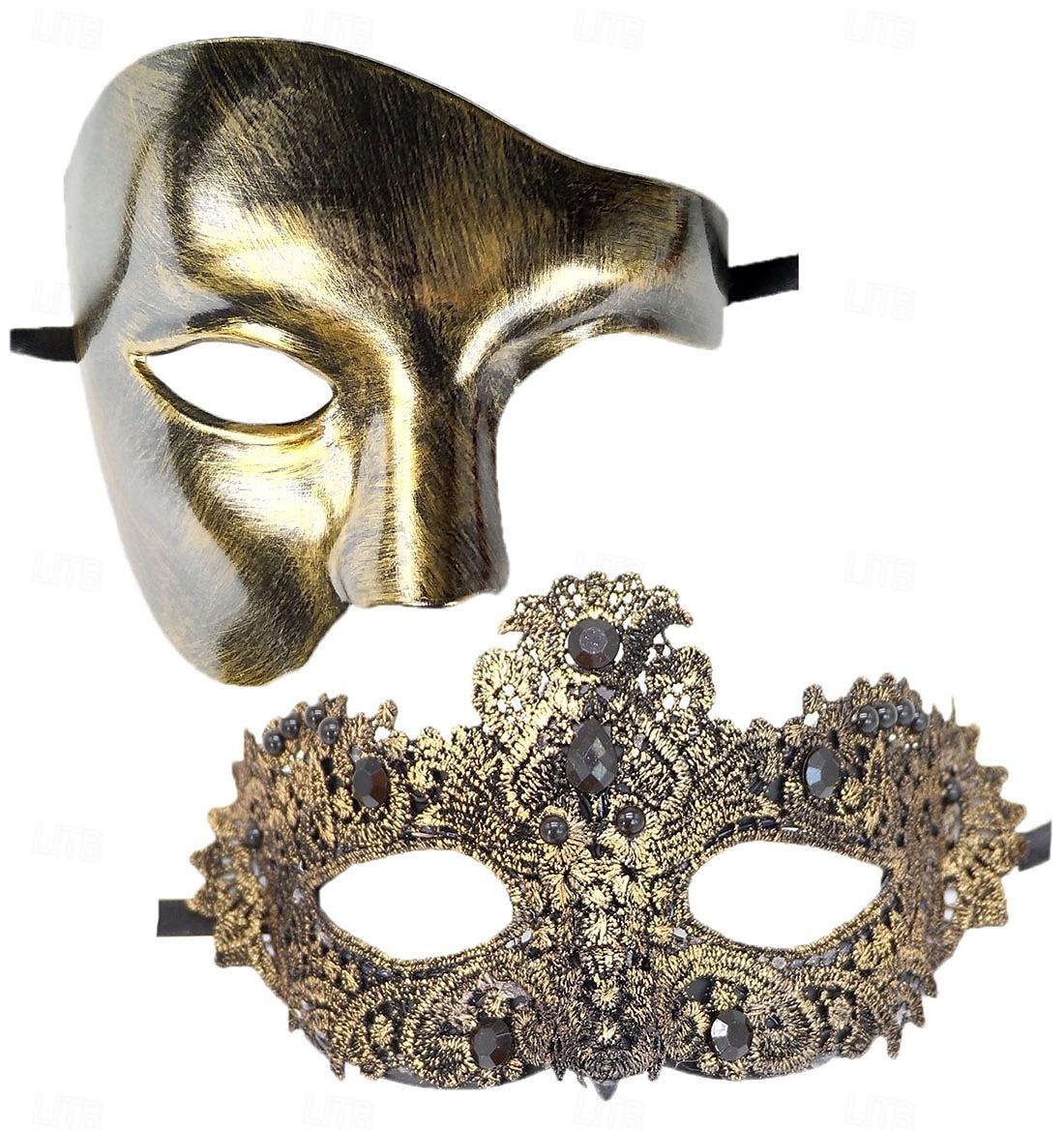 Halloween Maszk Velencei maszk Maszk egy boton Párok 2 db Farsangi maszk Fél arc Felnőttek Uniszex Mindszentek napja Farsang Mardi Gras Parti Party estélyi viselet Álarcos mulatság Egyszerű Halloween 2025 - $35.99 –P1