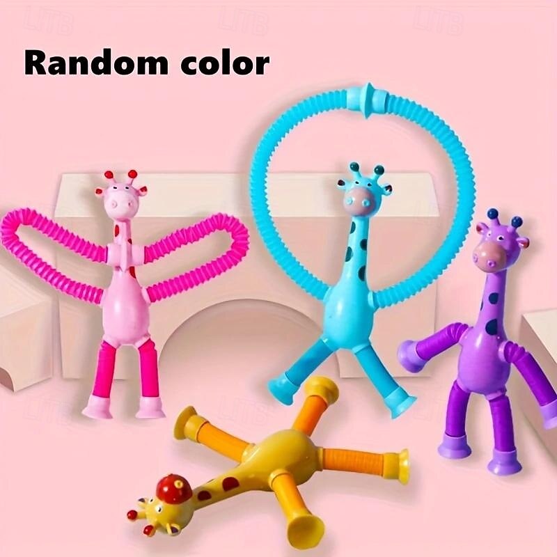 4pcs Giraffe Stretching Toy Suction Cup Variety Shape Stretching Tube Decompression Novelty Educational Children's Toys halloween christmas gift 2025 - $24.99 –P8
