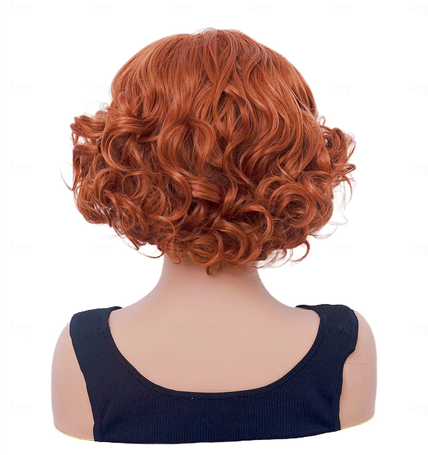 Parrucca corta ondulata per donne capelli ricci parrucca sintetica naturale con divisione centrale parrucca piena adatta per cosplay carnevale uso quotidiano parrucche di Halloween del 2025 a $18.49 –P9