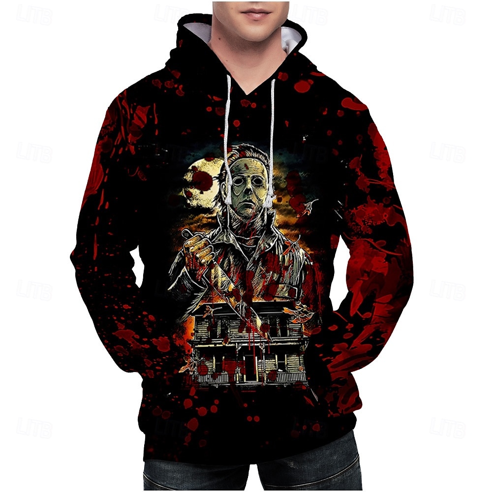 Halloween Michael Myers Bluza z Kapturem Nadruk Graficzny Na Dla par Męskie Damskie Dla dorosłych Halloween Karnawał Bal maskowy Druk 3D Codzienne 2025 - $29.99 –P14