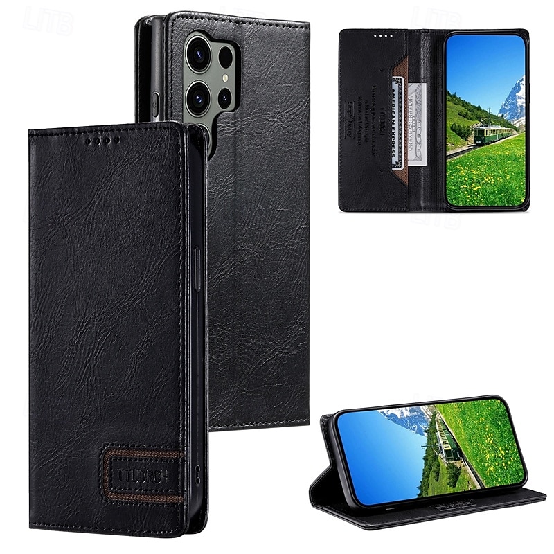 téléphone Coque Pour S23 S23 Ultra S23 Plus S22 S22 Plus Ultra S22 Ultra S22 Ultra Plus FE S22 Plus S21 FE A54 A34 A14 Coque Arriere Avec Support Fente pour carte Antichoc Rétro TPU faux cuir de 2025 ? $16.99 –P2