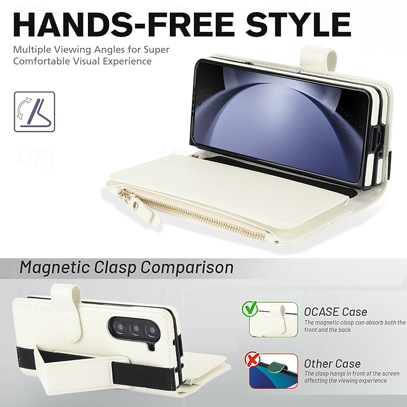Phone Case For Samsung Galaxy Z Fold 7 Z Fold 6 Z Fold 5 Z Fold 4 Z Fold 3 Wallet Case with Stand Holder Magnetic Zipper Retro TPU PU Leather 2025 - $33.99 –P7