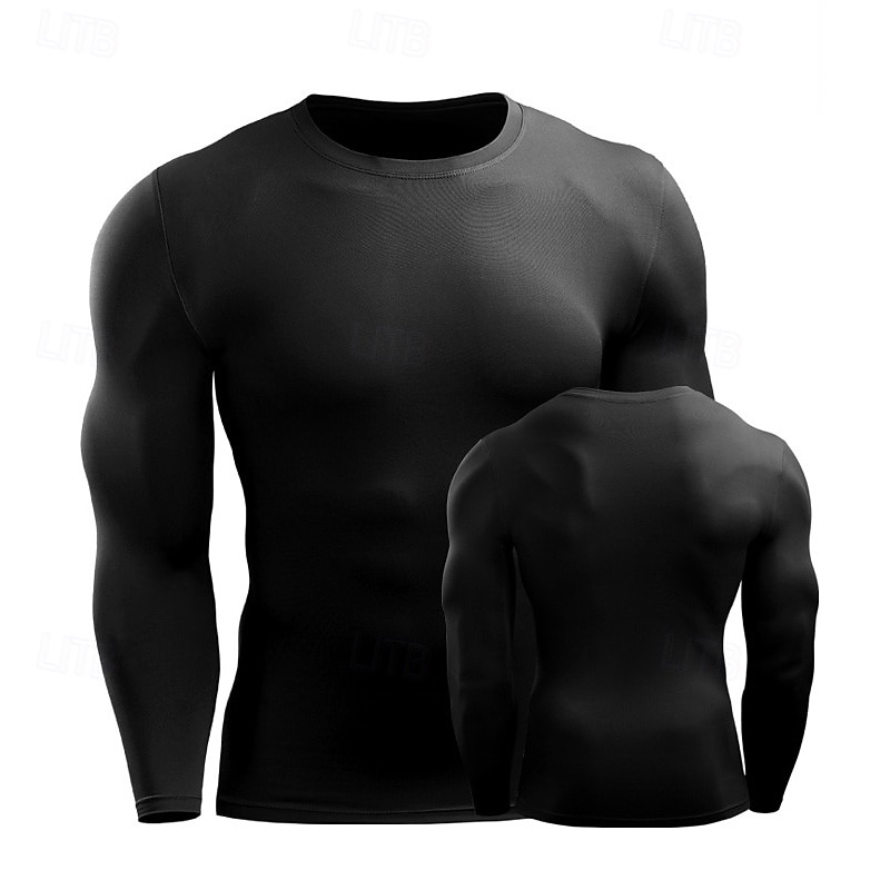 Bărbați Tricouri de Compresie Cămașă atletică Cămașă de gimnastică Cămașă de fitness Manșon Lung Tricou Tee Casual Îmbrăcăminte Atletică Toamnă Respirabil Uscare rapidă Απαλό Gimnastică antrenament 2025 - $17.99 –P7