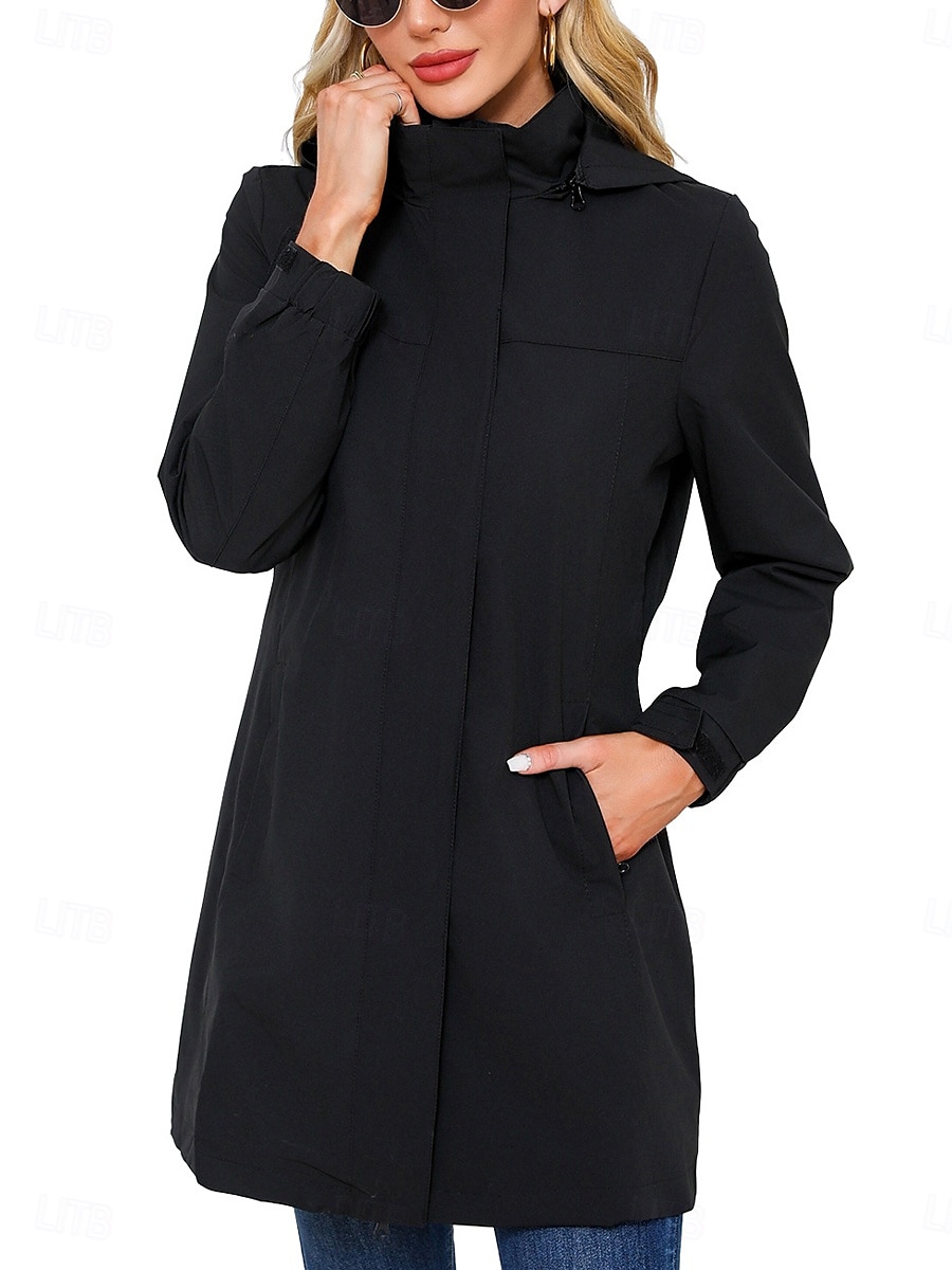 Women's Casual Jacket Work Zipper Solid Color Windproof Fashion Loose Fit Outerwear Long Sleeve Fall Black S 2025 - $83.99 –P5