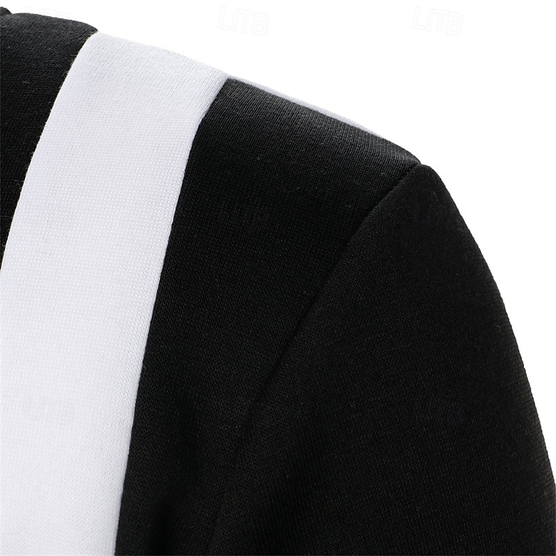 Men's Sweatshirt Zip Up Hoodie Full Zip Sweatshirt Black White Wine Navy Blue Khaki Standing Collar Color Block Zip Up Patchwork Sports & Outdoor Daily Holiday Polyester Streetwear Basic Casual 2026 - $27.99 –P2