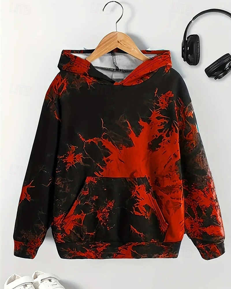 Da ragazzo 3D Pop art Felpa con cappuccio Manica lunga Primavera Autunno Di tendenza Streetwear Bambino 4-12 anni Con cappuccio Esterno Informale Giornaliero Standard del 2025 a $18.99 –P1