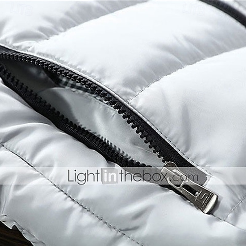 Herren Puffer Weste Weste Täglich Verabredung Urlaub Modisch Brautkleider schlicht Herbst Winter Tasche Polyester warm halten Komfortabel Glatt Gesteppt Reisverschluss Ständer Regular Fit Schwarz 2025 - $32.99 –P6